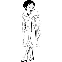 冬服の女性