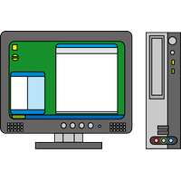 ディスクトップパソコンのイラスト 無料ビジネスイラスト素材のビジソザ