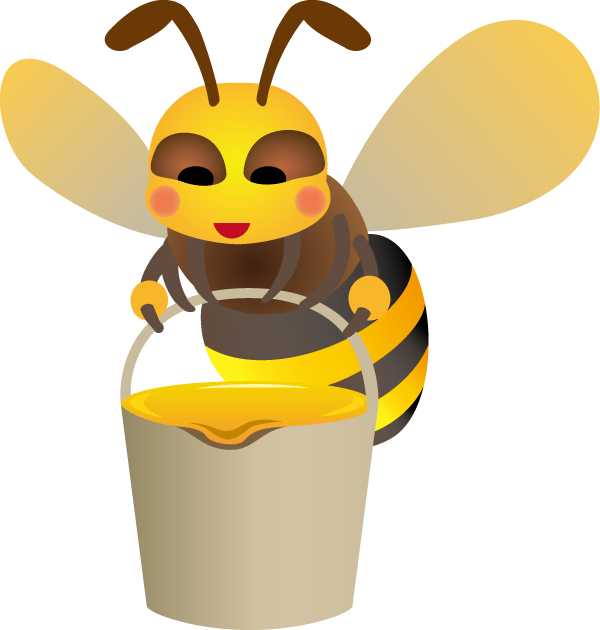 8月3日はちみつの日のイラスト-蜜蜂とはちみつ