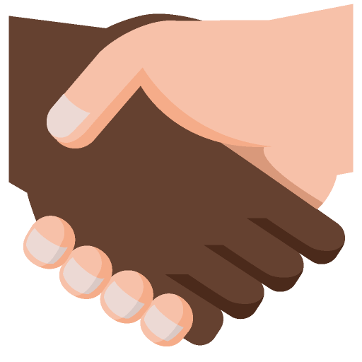 人種の違いと握手をする2人の手のイラスト