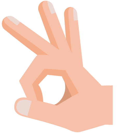 親指と人差し指で輪を作りOKサインを作る手のイラスト