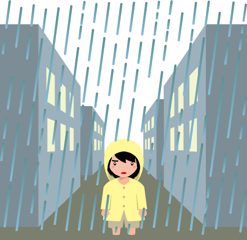 ゲリラ豪雨のイラスト