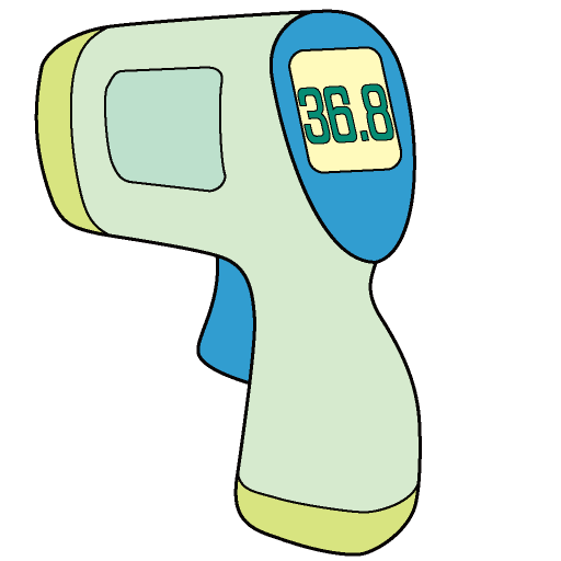 発熱no14 非接触体温計のイラスト ビジソザ