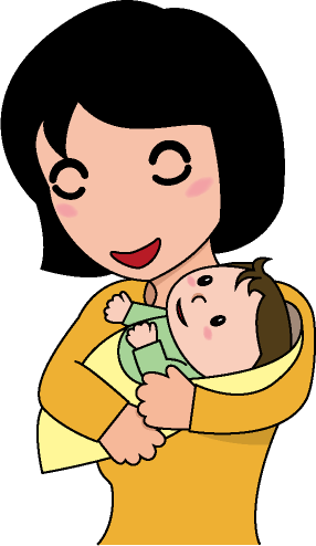 喜びno09 赤ちゃんを抱いて幸せを感じる母親のイラスト ビジソザ