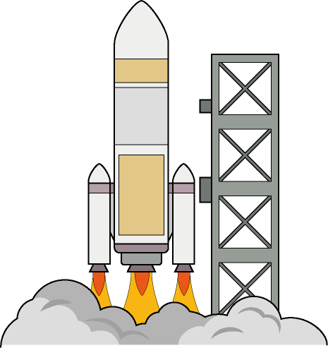 ビジソザのフリー素材 宇宙02かわいい宇宙ロケットの無料イラスト ビジソザ