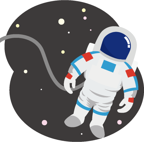 宇宙遊泳をする宇宙飛行士のイラスト