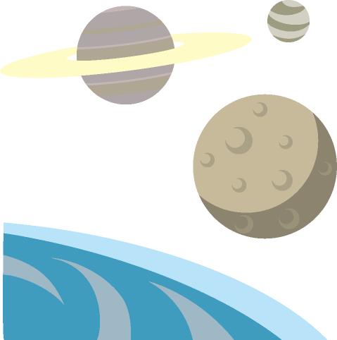 土星などの惑星のイラスト