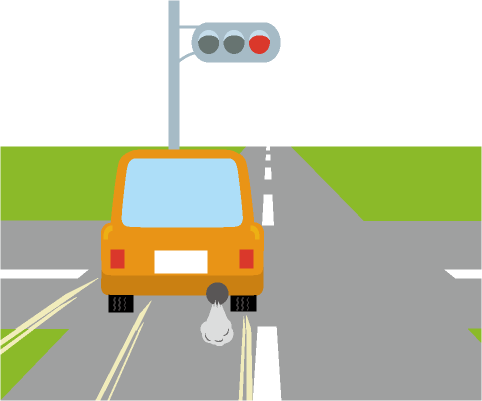 【こういうドライバー】信号赤で、停止線までノロノロ進んで止まる車