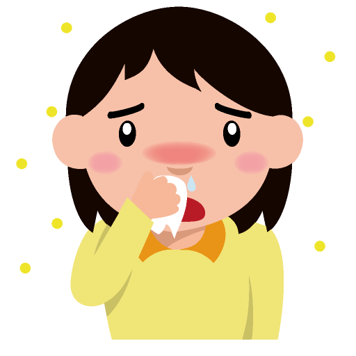 鼻水が止まらない花粉症の女性